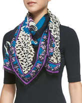 Thumbnail for your product : Emilio Pucci Khiva Printed Wool-Silk Scarf, White