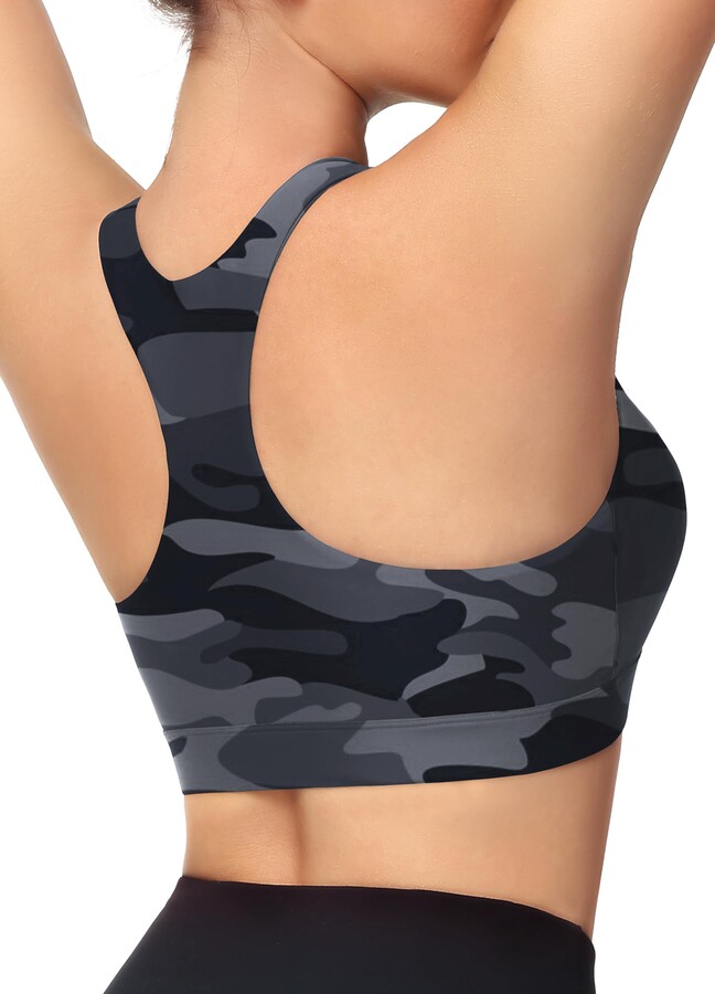  Aoxjox Womens Workout Sports Bras Fitness Backless Padded  Define Sculpt Racerback Bra Yoga Crop Tank Top