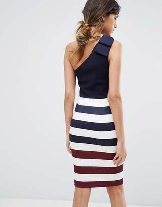 Ted Baker Hilila Stripe One Shoulder Dress