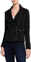 Thumbnail for your product : Majestic Filatures Leopard-Print Moto Jacket