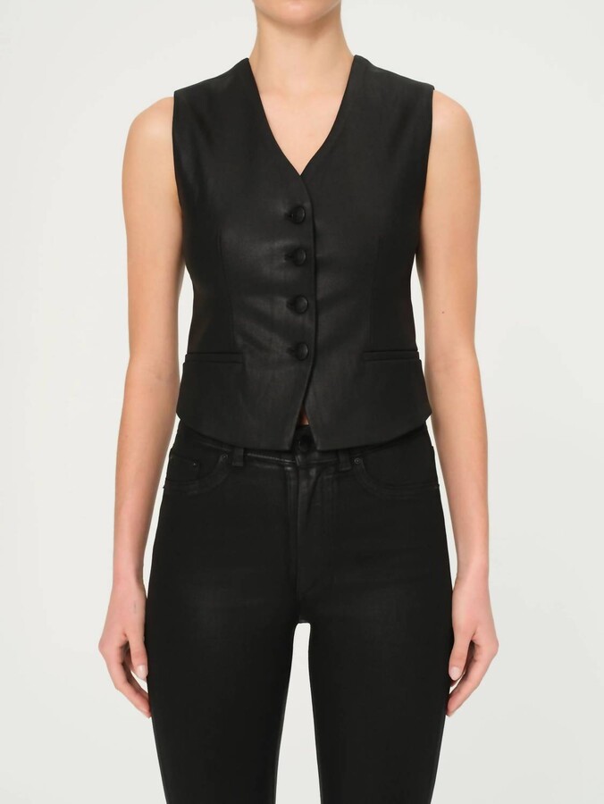 DL1961 - Women's Tailored Vest In Black Coated