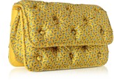 Thumbnail for your product : Benedetta Bruzziches Sharks Printed Yellow Satin Silk Carmen Shoulder Strap