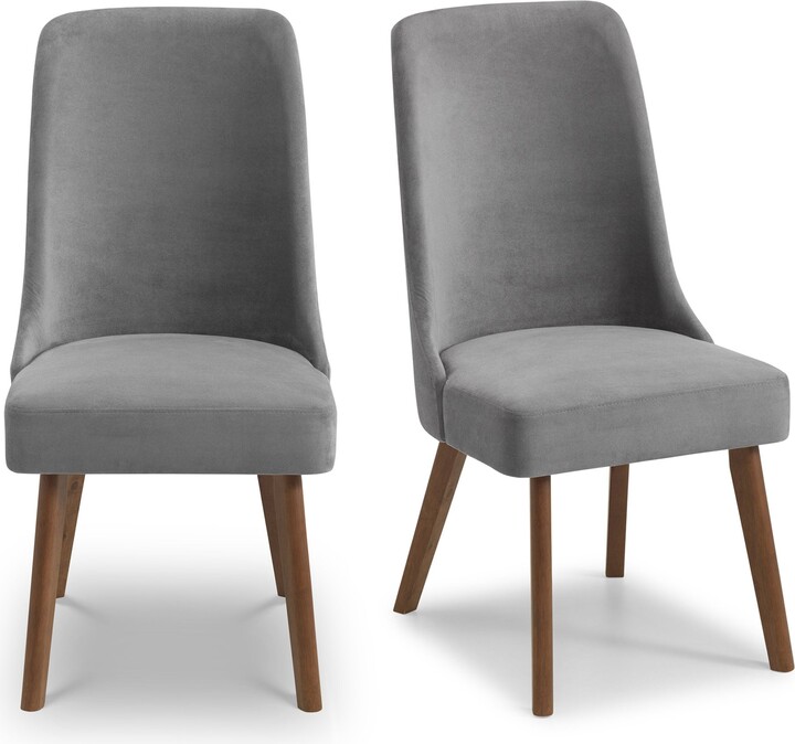 Dunelm Huxley Set of 2 Dining Chairs, Grey Velvet Grey ShopStyle
