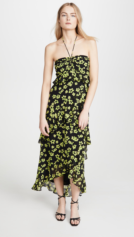 wayf imola tiered midi dress