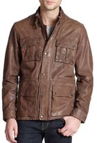 Thumbnail for your product : Cole Haan Washed Leather Moto Jacket