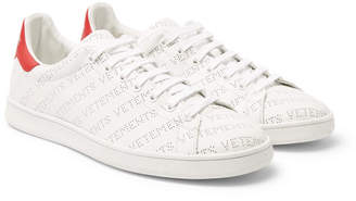 Vetements Perforated-Logo Leather Sneakers