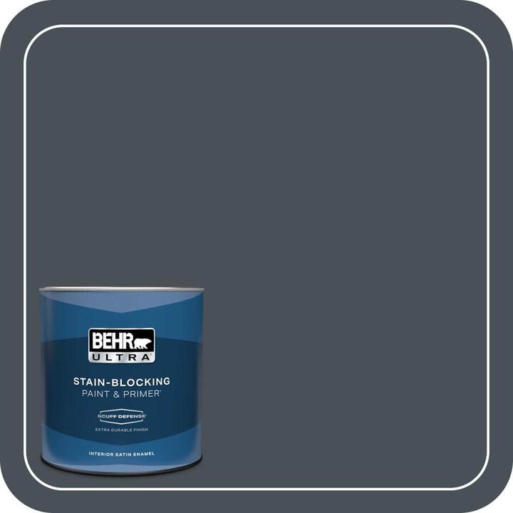 BEHR ULTRA 1 qt. #T15-2 Seared Gray Extra Durable Satin Enamel Interior Paint & Primer