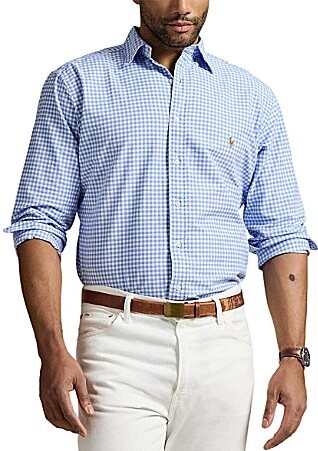 Polo Ralph Lauren Big Tall Gingham Oxford Long Sleeve Woven Shirt
