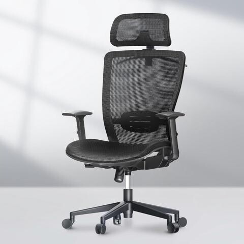 TUKO FLEXISPOT Ergonomic Office Chair High Back Mesh Swivel Computer Chair Home Office Desk Chairs with Wheels Lumbar Support Deep Black