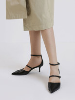 Thumbnail for your product : Charles & Keith Zigzag Detail Leather Mary Jane Kitten Heels