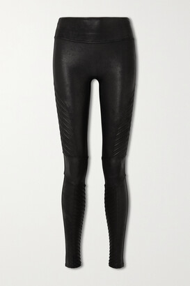 New Look Petite faux leather moto leggings in black - ShopStyle