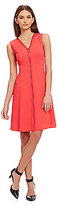 Thumbnail for your product : T Tahari Lucine Zip-Front Satin Fit-and-Flare Dress