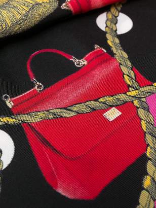 Dolce & Gabbana bag-motif printed silk scarf