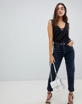 Thumbnail for your product : ASOS DESIGN deep plunge lace insert camisole singlet