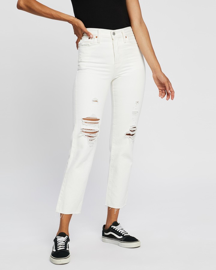 womens white levi skinny jeans