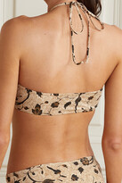 Thumbnail for your product : Ulla Johnson Formentara Printed Halterneck Bikini Top - Brown