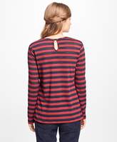 Thumbnail for your product : Brooks Brothers Striped Jacquard Eyelet Top
