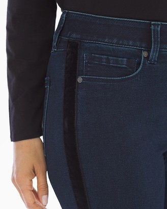 Soma Intimates Slimming 5 Pocket Tuxedo Stripe Jeans Indigo