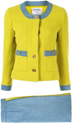 Chanel Pre-Owned woven denim skirt suit