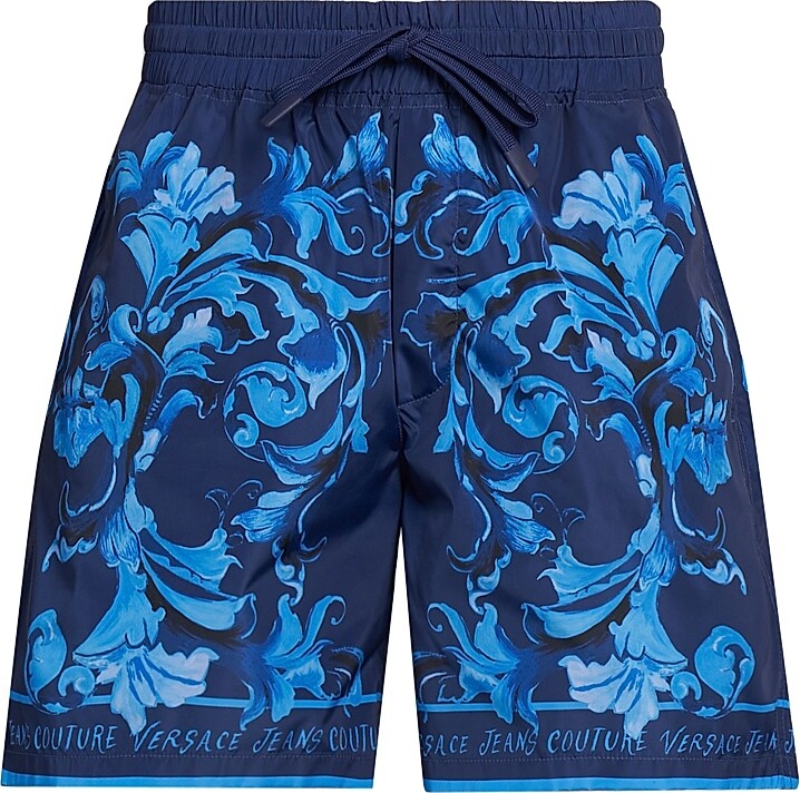 Versace Jeans Couture Men's Tonal Barocco Shorts - Navy - Size 28