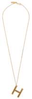 Thumbnail for your product : Burberry Hammered H-charm Gold-plated Necklace - Gold