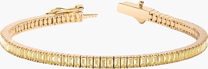 Lab Grown Citrine Baguette Tennis Bracelet