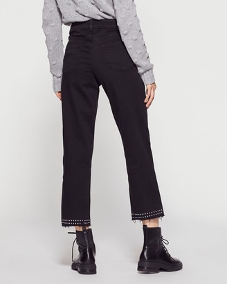 Vince Camuto Studded High-rise Crop Jeans