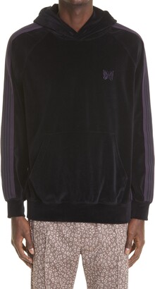 Needles Butterfly Embroidered Velour Track Hoodie - ShopStyle 