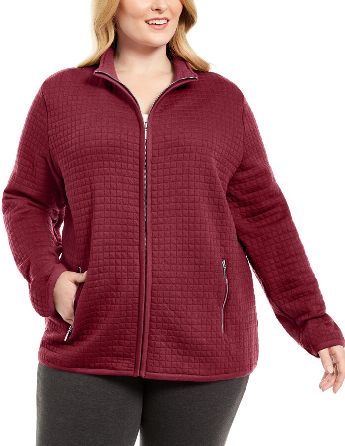 karen scott fleece jacket plus size