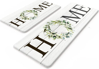 Gracie Oaks Farmhouse Kitchen Mat 2PCS Anti Fatigue Kitchen Rugs Non-Skid Waterproof Kitchen Floor Mat Cushioned Comfort Standing Mat For Office,Laundry,Sink,Home