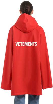 Vetements Logo Printed Rubberized Raincoat