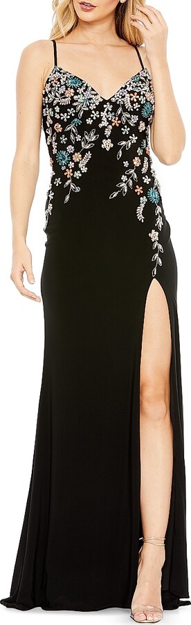 Mac Duggal Women's Floral Crystal-Embellished Gown - Black Multi - Size 2