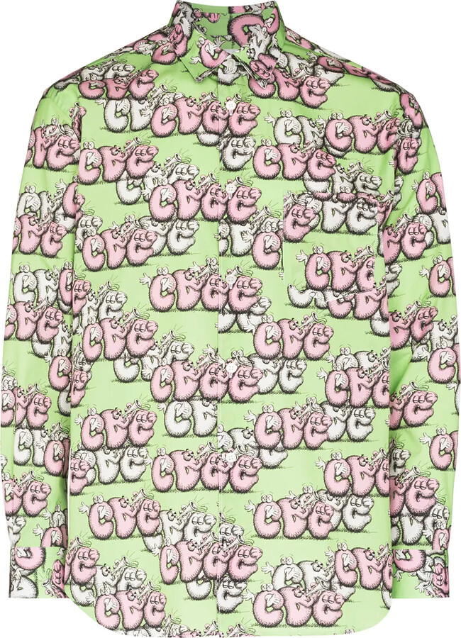 Comme des Garçons Shirt x KAWS graphic-print shirt