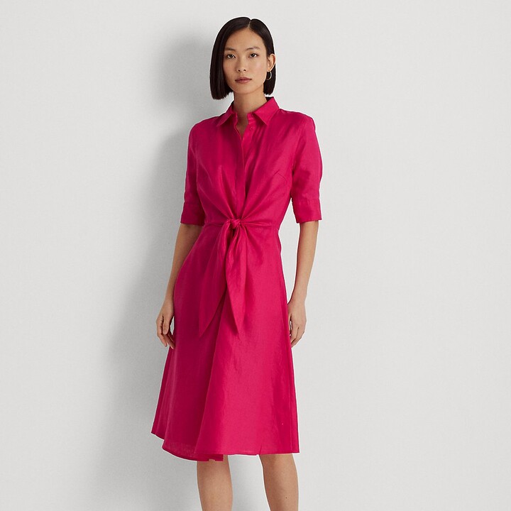 ralph lauren tie front shirt dress