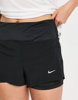nike 2 in 1 shorts black