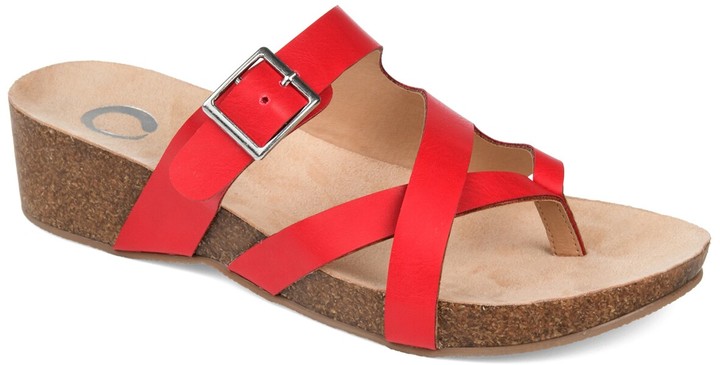 red low wedge sandals