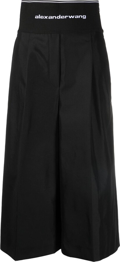 Alexander Wang Black Dipped Back Leather Pants - ShopStyle