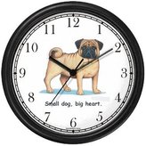 Thumbnail for your product : WatchBuddy Pug Dog Cartoon or Comic - JP Animal Wall Clock by Timepieces (White Frame)