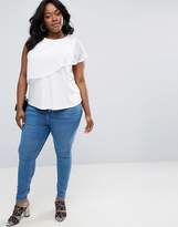 Thumbnail for your product : ASOS Curve Top With Chiffon And Knot Detail