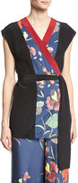 Thumbnail for your product : Diane von Furstenberg Floral-Print Stretch-Silk Kimono Wrap Top, Multicolor