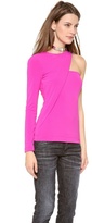 Thumbnail for your product : Yigal Azrouel Cut25 by One Sleeve Matte Jersey Top