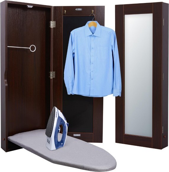 Ivation IvationFoldableIroningBoardCabinet,Wall-Mountw/Mirror-Walnut