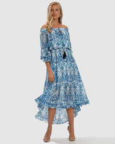 Thumbnail for your product : Aqua Blu Australia - Women's Pink Kaftan & Beach Dresses - Olympia Off Shoulder High Low Dress - Size One Size, M at The Iconic