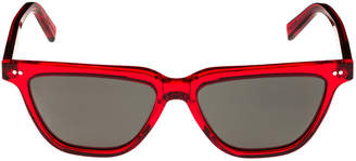 Celine Cat-Eye Monochromatic Acetate Sunglasses, Red Pattern