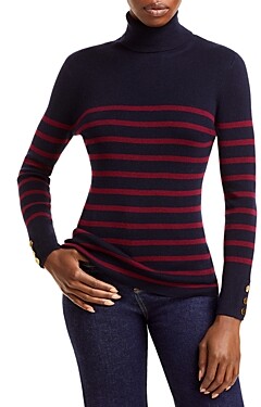 Navy Striped Turtleneck | Shop the world's largest collection of 