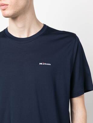 Kiton embroidered-logo cotton T-shirt