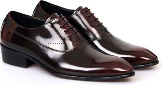 David Wej Leather Classic Formal Shoes - Red