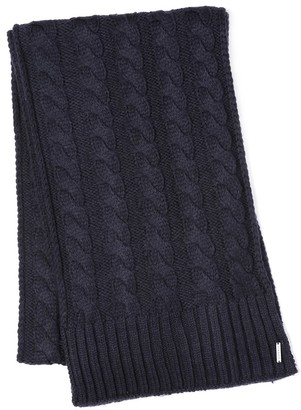 Soia & Kyo MIRI cable knit scarf in indigo