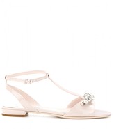 Thumbnail for your product : Miu Miu Crystal-embellished patent-leather sandals