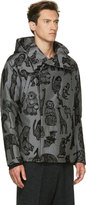 Thumbnail for your product : Paul Smith Grey & Black Embroidered Animals Hooded Jacket